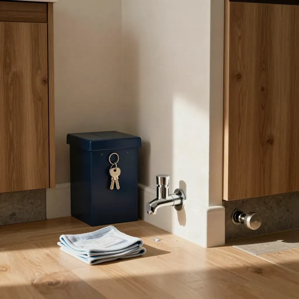 Neat appartementhoek met onderhoudsbox, reservesleutels, nieuwe kraan en frisse plinten.